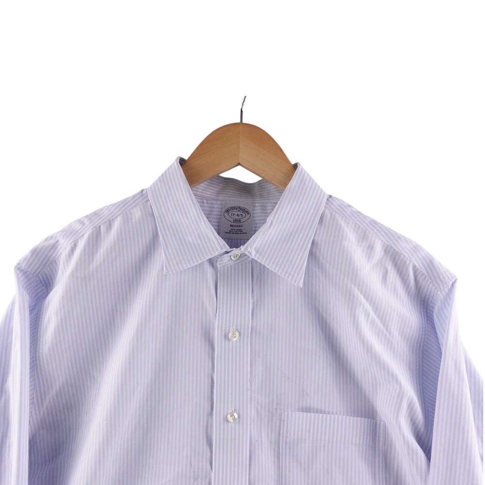 Brooks Brothers Regent Striped Non Iron Cotton Dress Shirt 17 4/5‎ Preppy Office